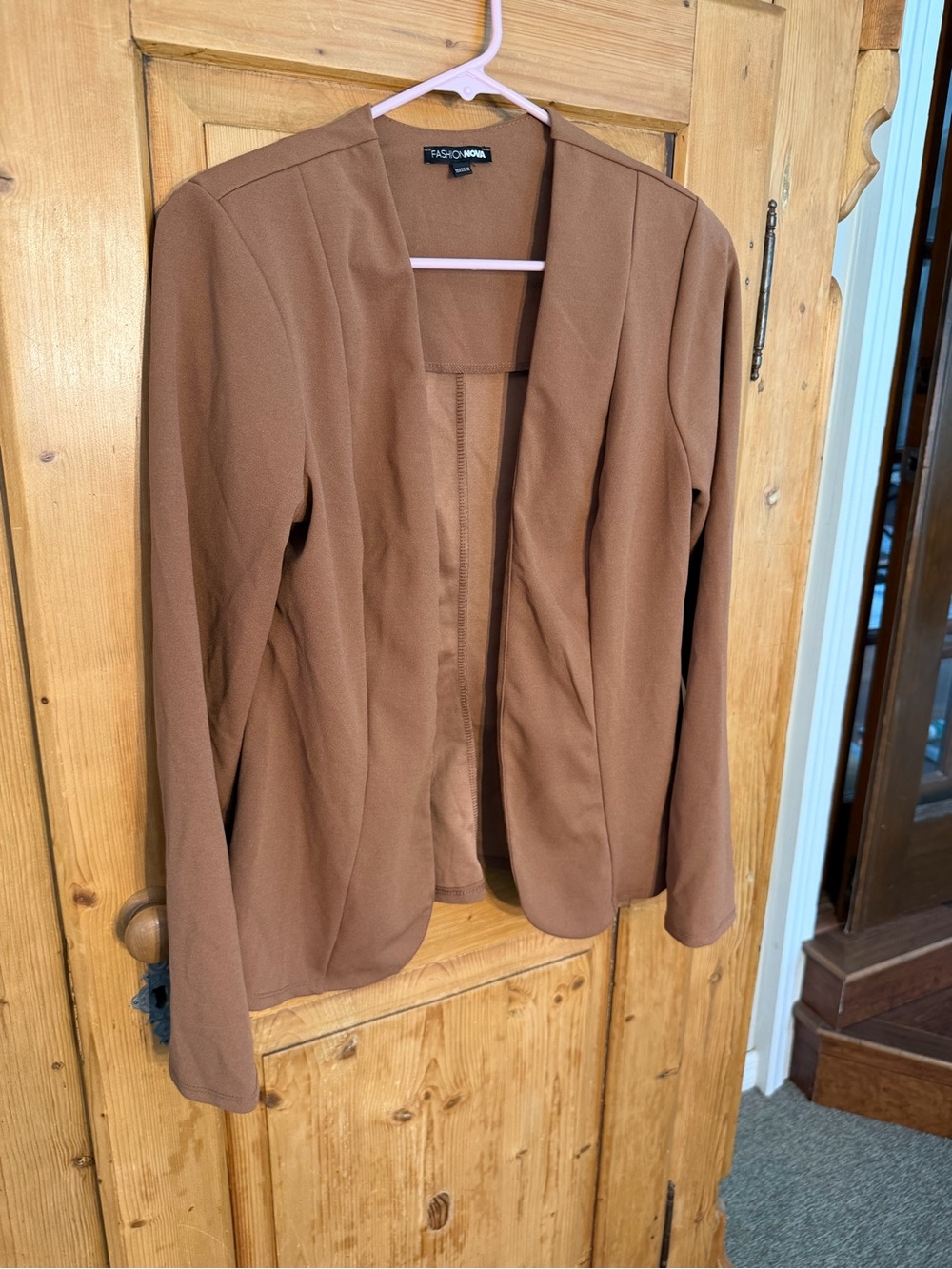 Fashion Nova Chocolate Brown Open-Front Women's Blazer Sz Small